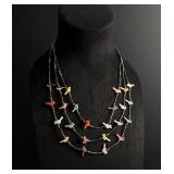 Zuni Sterling Heishi Bird Fetish Necklace