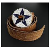 Native American Indian Beaded Belt Buckle