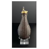 Copper and Brass Basket Weave Powder Flask