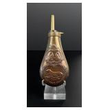 Copper and Brass Hunting Powder Flask