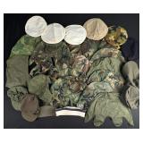 Collection of US Army Caps and Helmet Covers