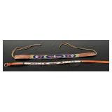 Native American Indian Loom Beaded Leather Belts