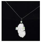 Chinese Carved White Jade Jadeite Pixiu Pendant