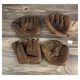 Collection of Vintage Baseball Gloves