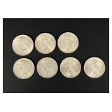 Group of Silver Peace Dollars