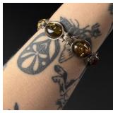 Baltic Amber Sterling Silver Link Bracelet
