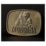 University of Montana Grizzlies Brass Belt Buckle