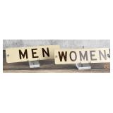Men and Women Porcelain Service Station Signs