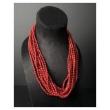 Red Glass Beaded Necklace