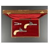 .40 Caliber Liege Derringer Muff Pistol Set