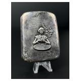 Sterling Woman Gambling Scene Cigarette Case