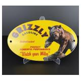 Grizzly Gasoline Montana Porcelain Sign