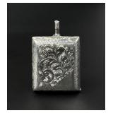 Victorian Sterling Floral Match Safe Vesta Case