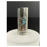 Zuni Chip Inlay Unicorn Lighter Case