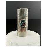 Zuni Chip Inlay Owl Lighter Case