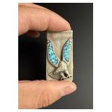 Zuni Chip Inlay Eagle Money Clip