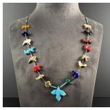 Zuni Heishi Animal Fetish Necklace