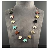 Zuni Heishi Bear Fetish Necklace