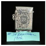 Edwardian Sterling Match Safe Vesta Case