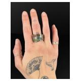 Navajo Sterling Silver Chip Inlay Ring