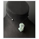 Chinese Carved Jade Jadeite Pixiu Necklace