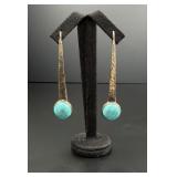 Silpada Sterling Swan Dive Turquoise Earrings