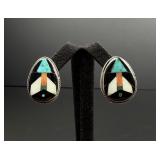 John Gordon Leak Zuni Arrow Inlay Earrings