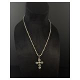 Taxco Mexico Sterling Abalone Cross Necklace