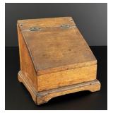 Country Primitive Slant Top Wood Salt Box
