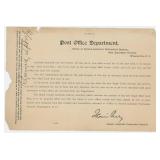 1891 Post Office Eagle Lock Introduction Letter