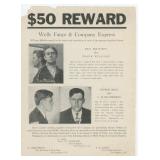 1910 Wells Fargo & Company Reward Poster