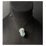 Chinese Carved Jade Jadeite Pixiu Necklace
