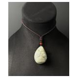 Chinese Carved Jade Jadeite Pixiu Necklace