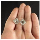 14k White Gold Quartz Earrings