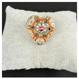 Micro Mosaic Italian Floral Brooch