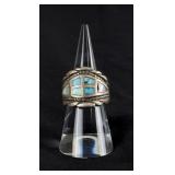 Zuni Sterling Silver Turquoise Inlay Ring