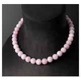 Sterling Silver Rose Quartz Bead Necklace
