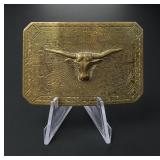1950s Cowboy Brass Longhorn Belt Buckle