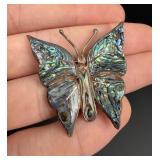 Taxco Mexico Sterling Abalone Butterfly Brooch