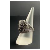 Sterling Silver Buffalo Motorcycle Biker Ring