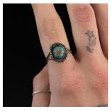 Old Pawn Navajo Sterling Turquoise Ring