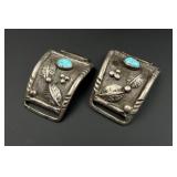Navajo Sterling Silver Turquoise Watch Band Tips