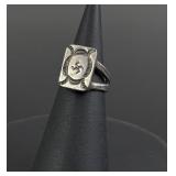 Navajo Sterling Swastika Whirling Log Poison Ring