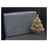 Eisenberg Ice Christmas Tree Rhinestone Brooch