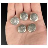 Navajo Sterling Silver Basket Button Covers