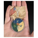 19th Century Odd Fellows Flag Ribbon Medal
