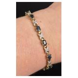 Sterling Silver Sapphire Tennis Bracelet