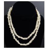 14K Gold Two Strand Keshi Pearl Necklace