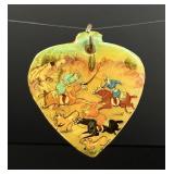 Mughal Persian Mini Painting On Shell Pendant