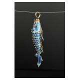 Sterling Silver Cloisonne Enamel Fish Pendant